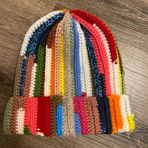 Scrappy crochet beanie